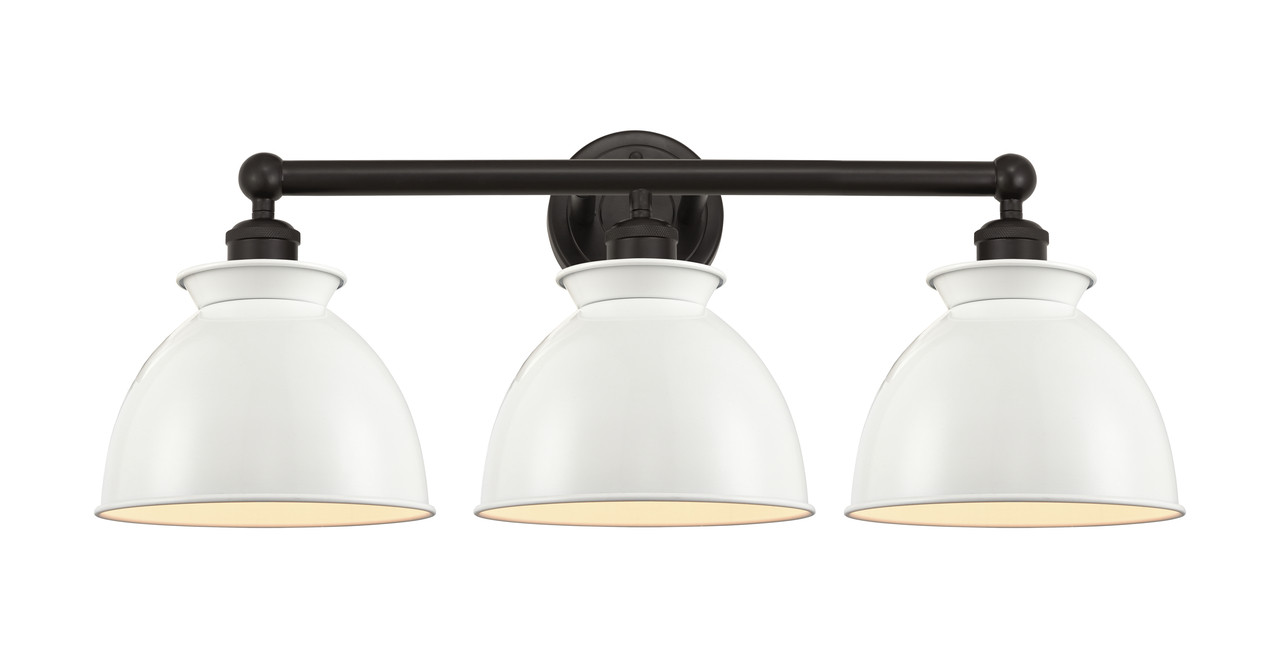 INNOVATIONS 616-3W-OB-M14-W Adirondack 3 Light Bath Vanity Light part of the Edison Collection Oil Rubbed Bronze