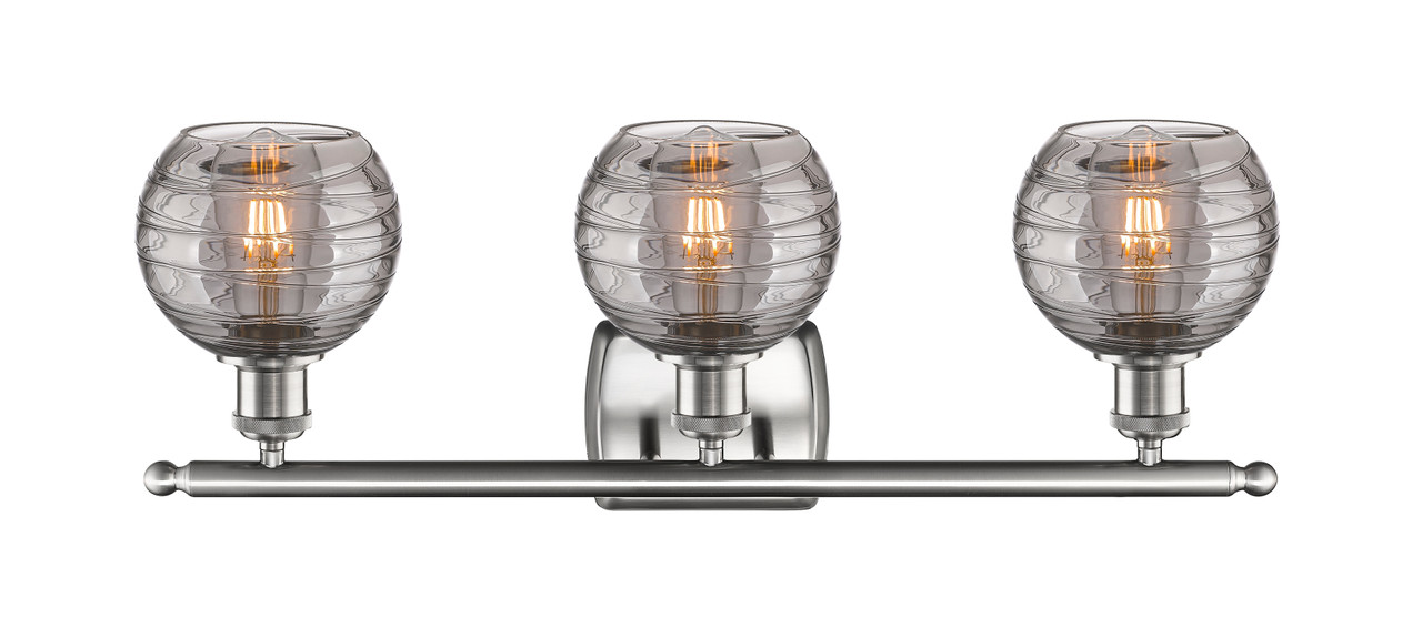 INNOVATIONS 516-3W-SN-G1213-6SM Deco Swirl 3 Light 26 inch Bath Vanity Light Brushed Satin Nickel