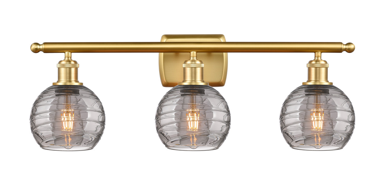INNOVATIONS 516-3W-SG-G1213-6SM Deco Swirl 3 Light 26 inch Bath Vanity Light Satin Gold