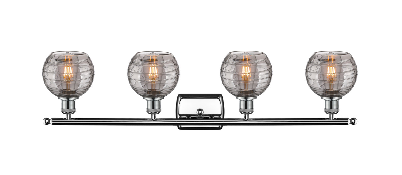 INNOVATIONS 516-4W-PC-G1213-6SM Deco Swirl 4 Light 36 inch Bath Vanity Light Polished Chrome