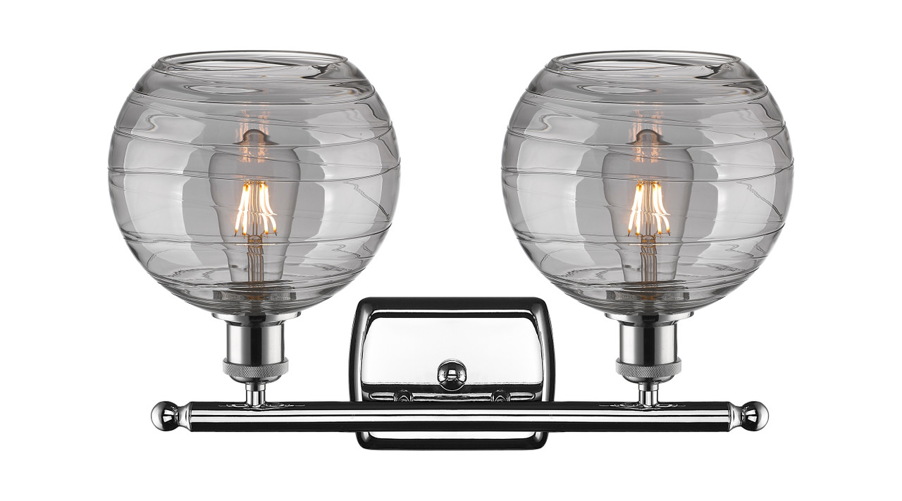 INNOVATIONS 516-2W-PC-G1213-8SM Deco Swirl 2 Light 16 inch Bath Vanity Light Polished Chrome