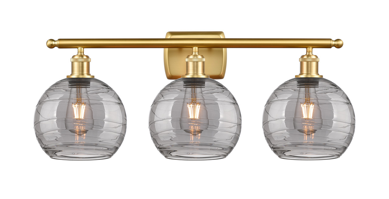INNOVATIONS 516-3W-SG-G1213-8SM Deco Swirl 3 Light 26 inch Bath Vanity Light Satin Gold