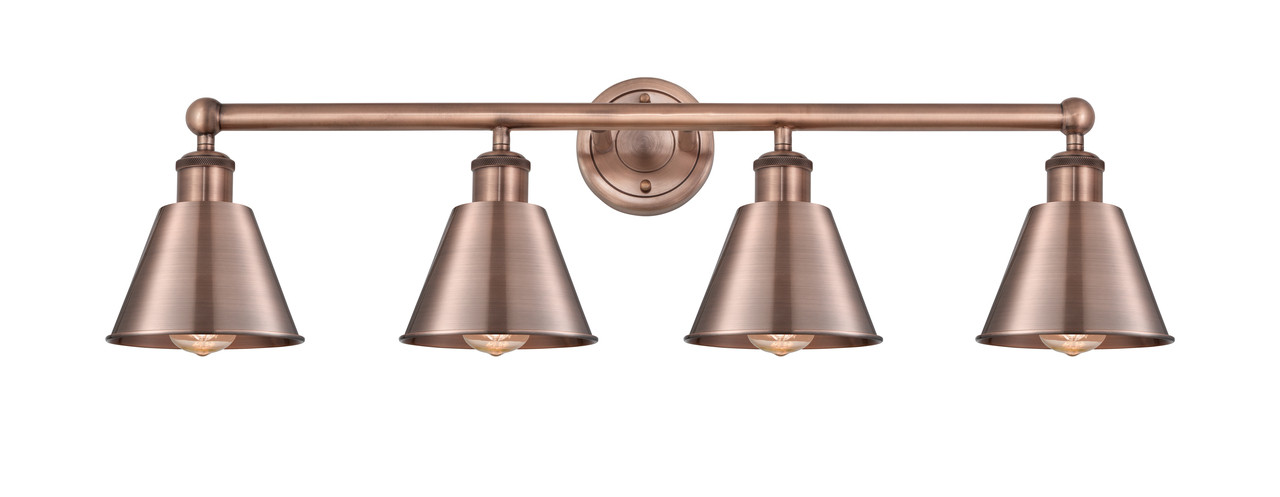 INNOVATIONS 616-4W-AC-M8-AC Smithfield 4 33.5 inch Bath Vanity Light Antique Copper