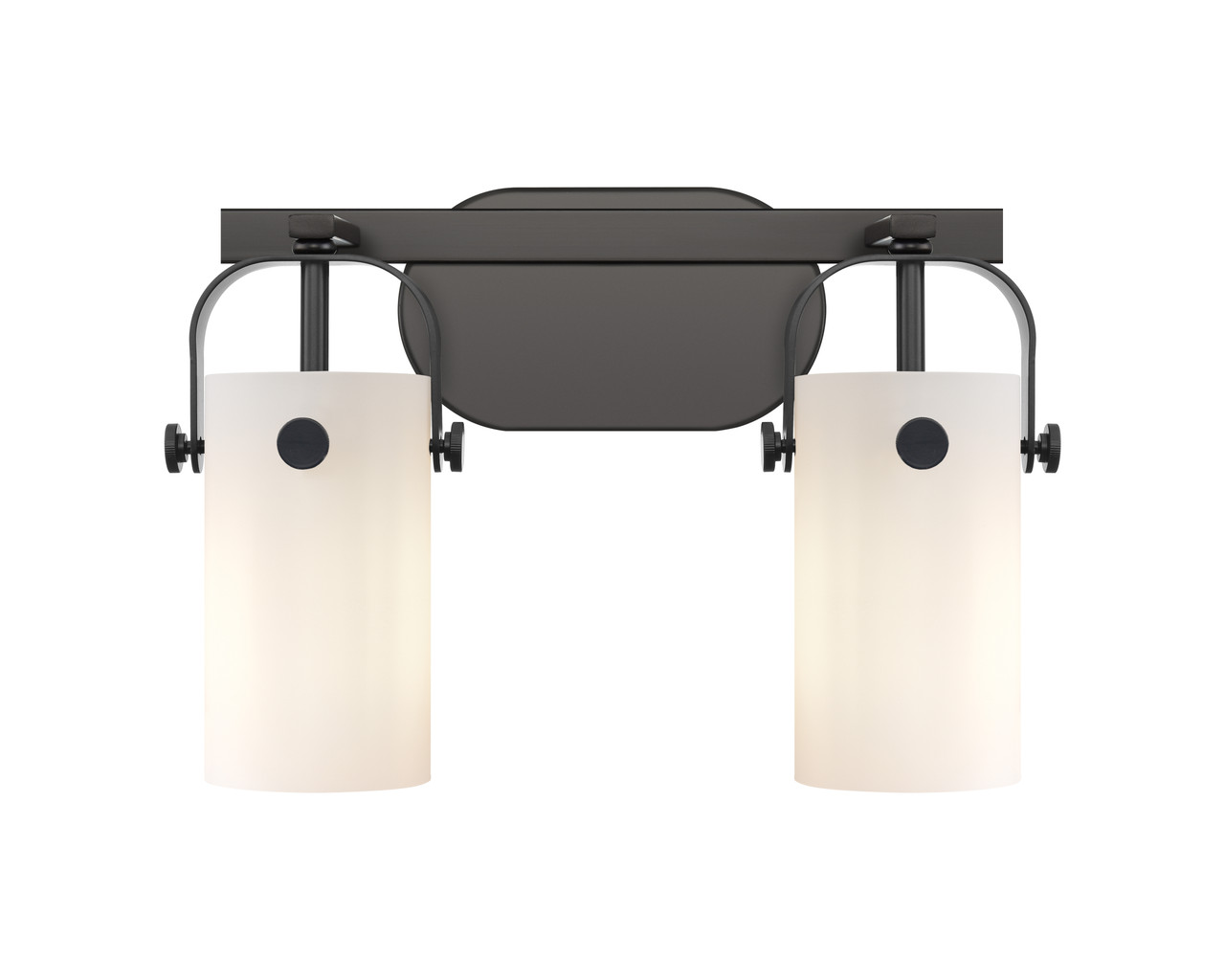 INNOVATIONS 423-2W-BK-G423-7WH Pilaster 2 14.875 inch Bath Vanity Light Matte Black