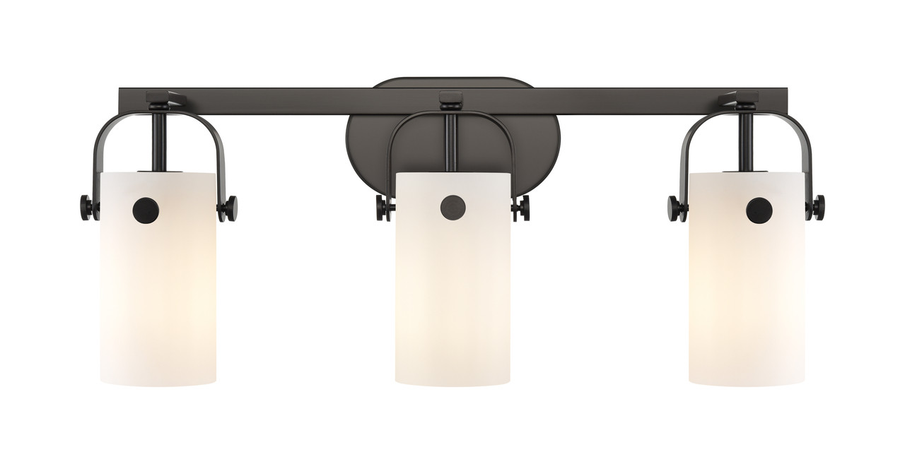 INNOVATIONS 423-3W-BK-G423-7WH Pilaster 3 24.25 inch Bath Vanity Light Matte Black