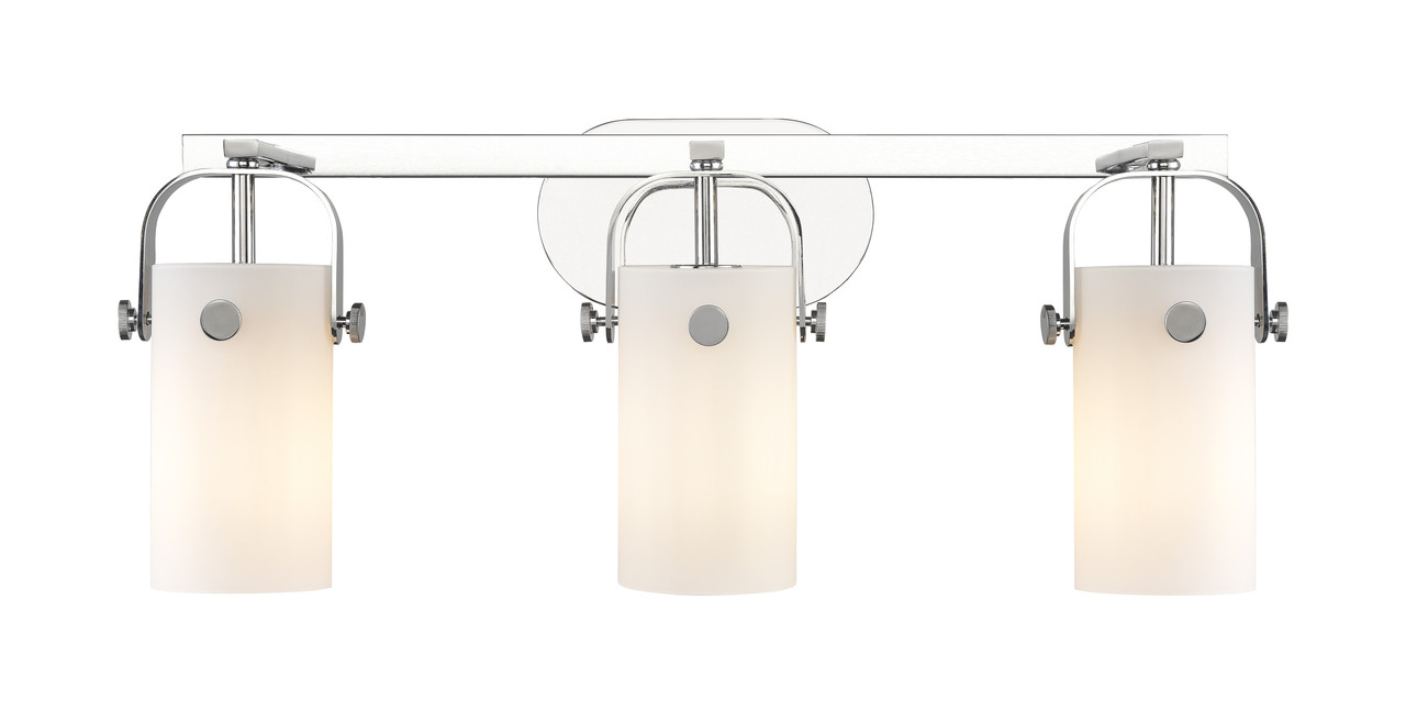 INNOVATIONS 423-3W-PC-G423-7WH Pilaster 3 24.25 inch Bath Vanity Light Polished Nickel