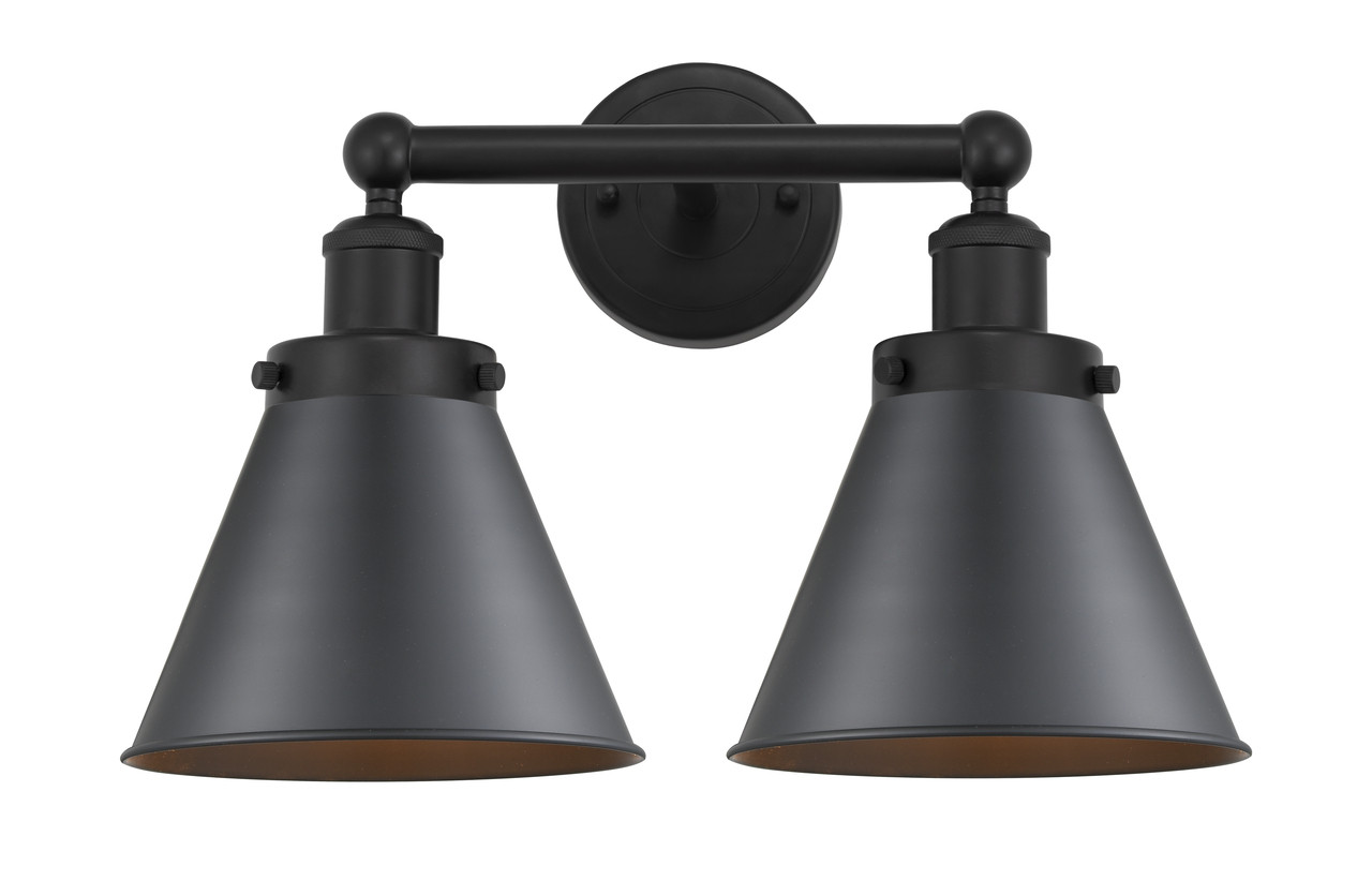 INNOVATIONS 616-2W-BK-M13-BK Appalachian 2 Light Bath Vanity Light part of the Franklin Restoration Collection Matte Black