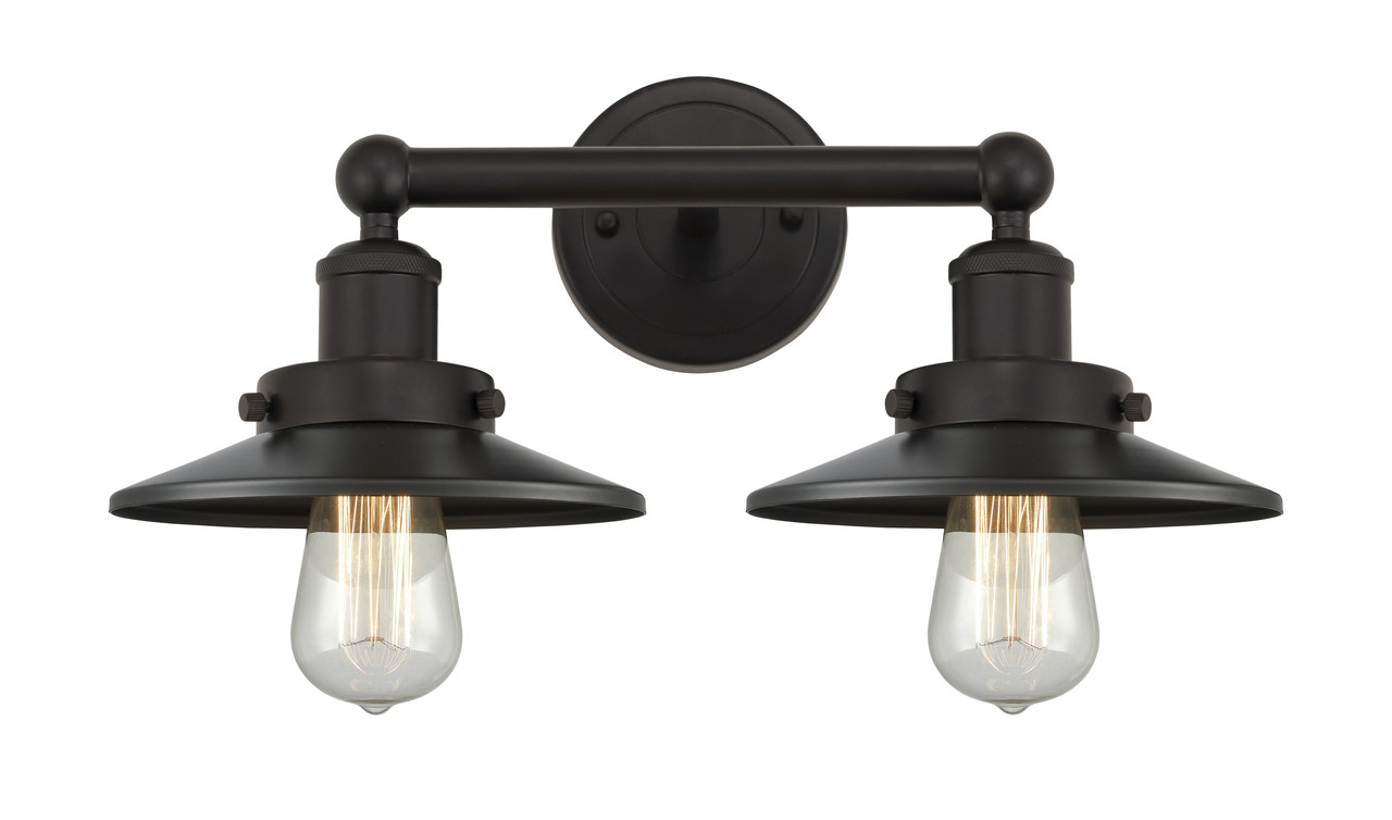 INNOVATIONS 616-2W-OB-M5-OB Railroad 2 Light Bath Vanity Light part of the Franklin Restoration Collection Oil Rubbed Bronze