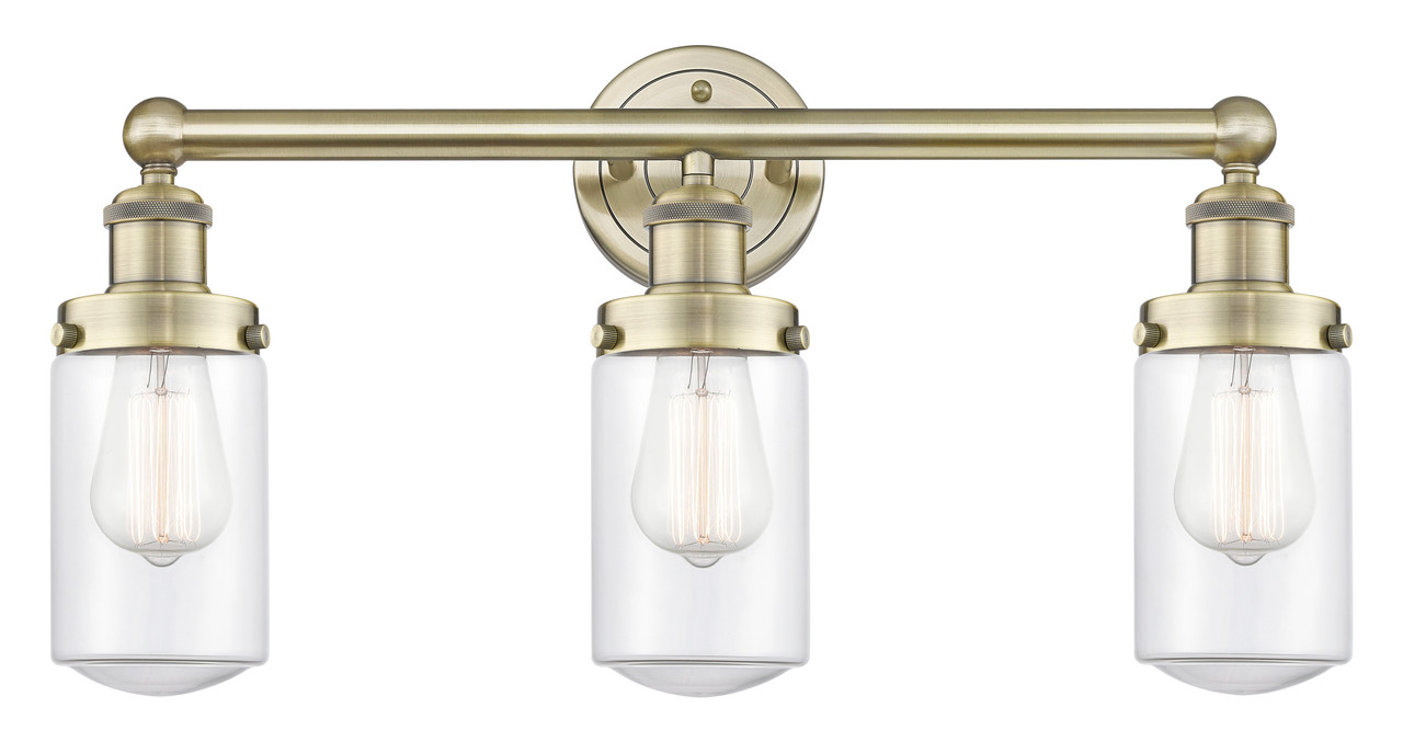 INNOVATIONS 616-3W-AB-G312 Dover 3 24.5 inch Bath Vanity Light Antique Brass