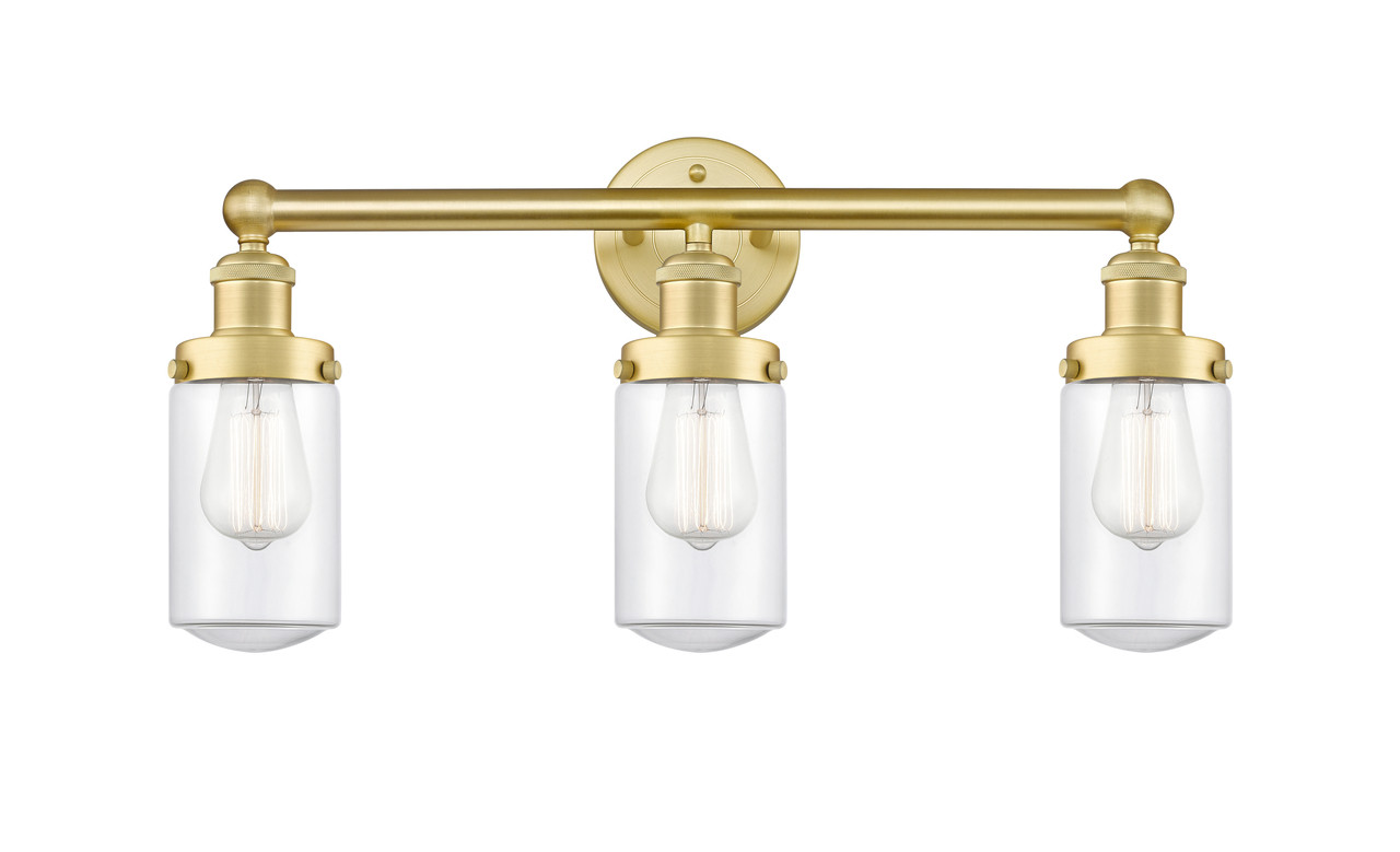 INNOVATIONS 616-3W-SG-G312 Dover 3 24.5 inch Bath Vanity Light Satin Gold