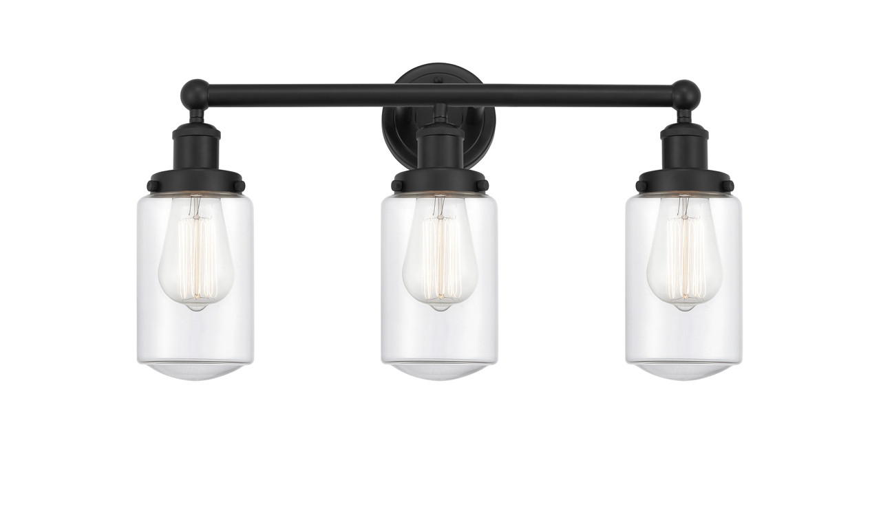 INNOVATIONS 616-3W-BK-G312 Dover 3 Light 24.5 inch Bath Vanity Light Matte Black