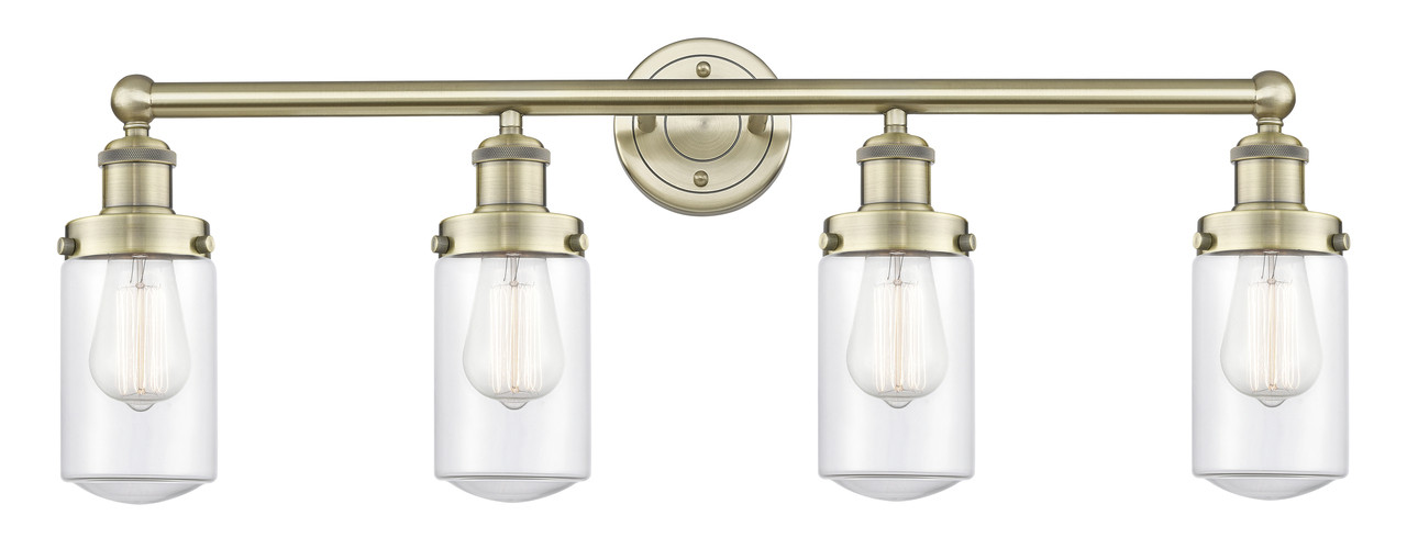 INNOVATIONS 616-4W-AB-G312 Dover 4 33.5 inch Bath Vanity Light Antique Brass