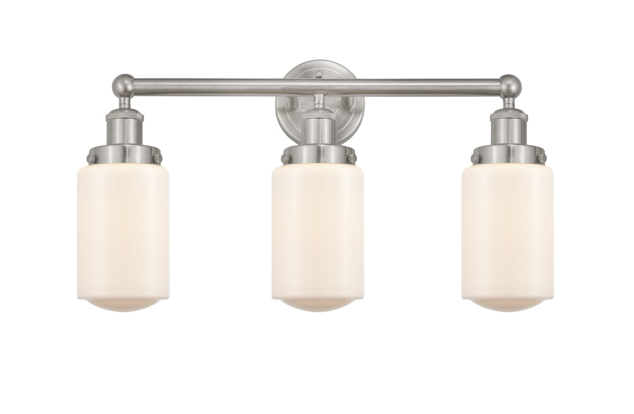 INNOVATIONS 616-3W-SN-G311 Dover 3 Light 24.5 inch Bath Vanity Light Brushed Satin Nickel