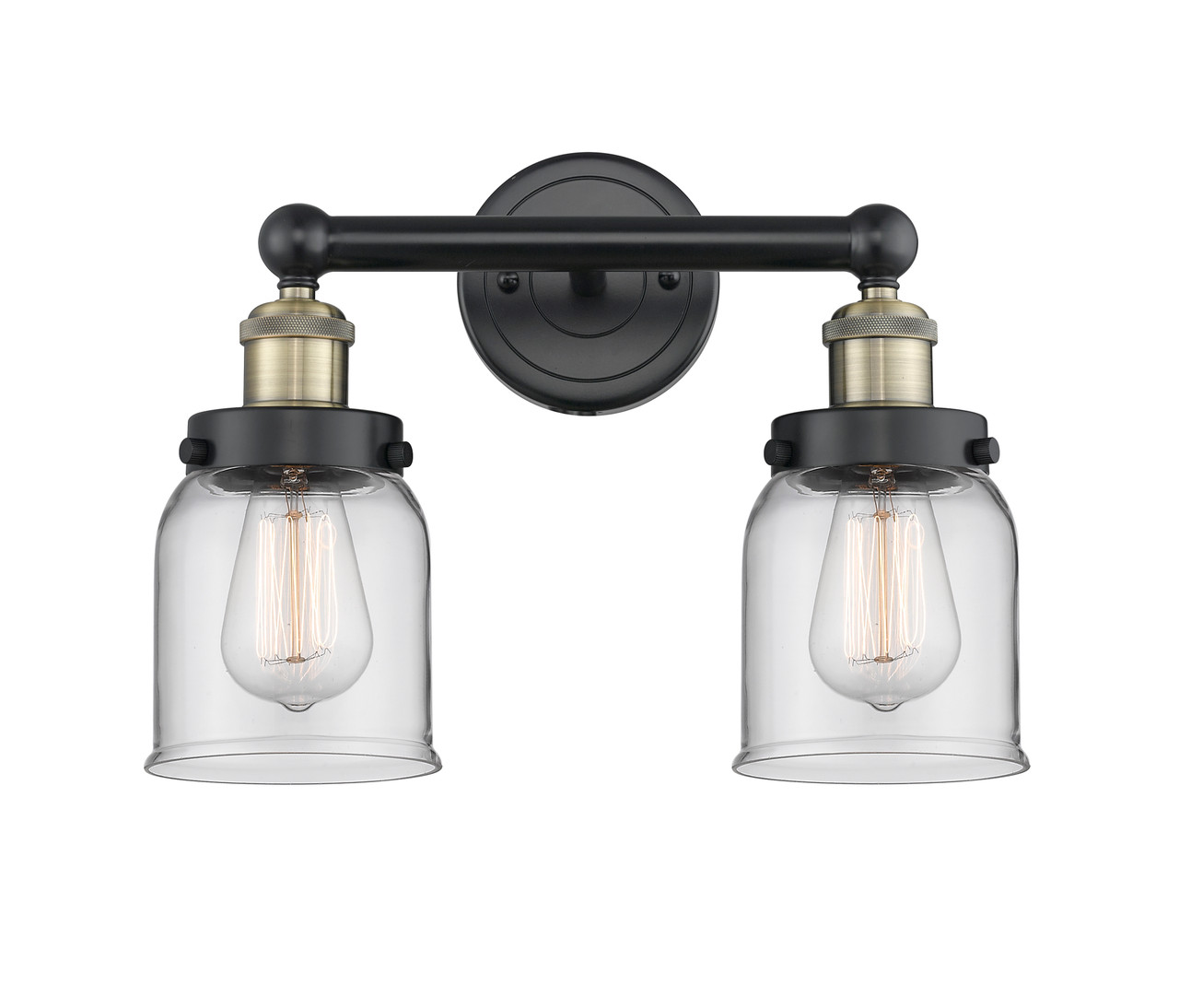INNOVATIONS 616-2W-BAB-G52 Bell 2 15.5 inch Bath Vanity Light Black Antique Brass