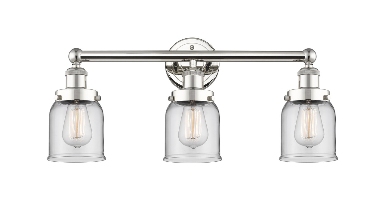 INNOVATIONS 616-3W-PN-G52 Bell 3 24.5 inch Bath Vanity Light Polished Nickel