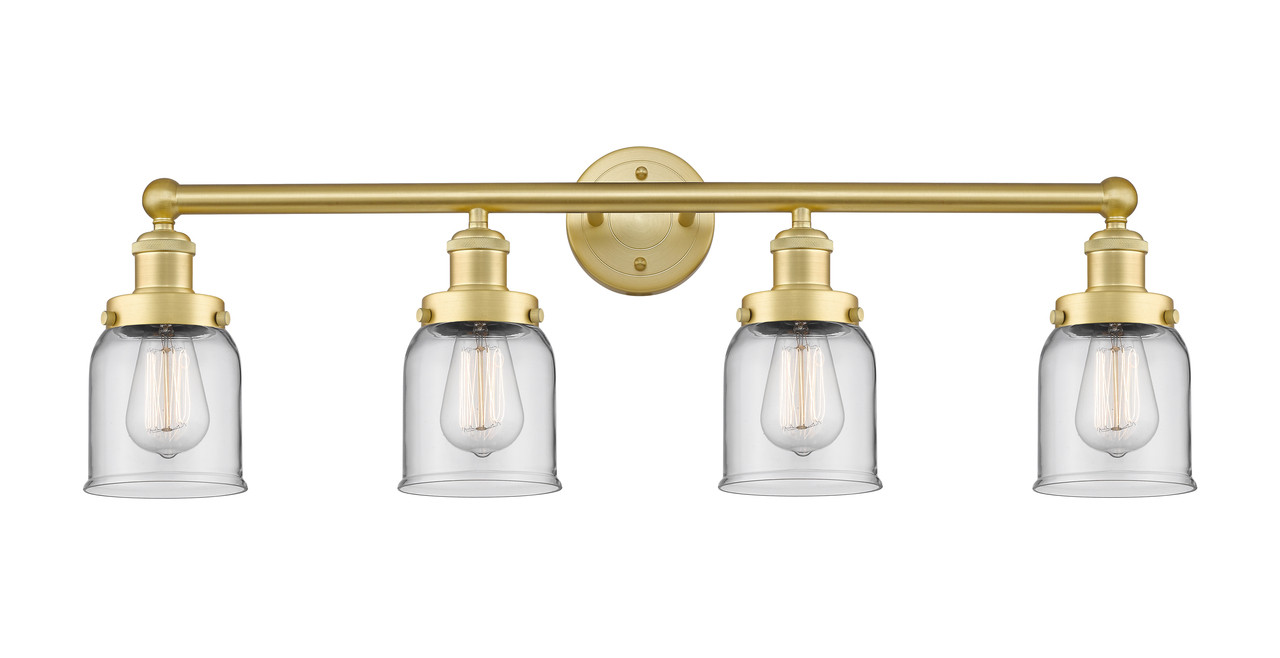 INNOVATIONS 616-4W-SG-G52 Bell 4 33.5 inch Bath Vanity Light Satin Gold