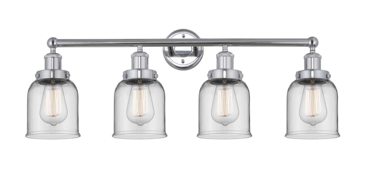 INNOVATIONS 616-4W-PC-G52 Bell 4 Light 33.5 inch Bath Vanity Light Polished Chrome