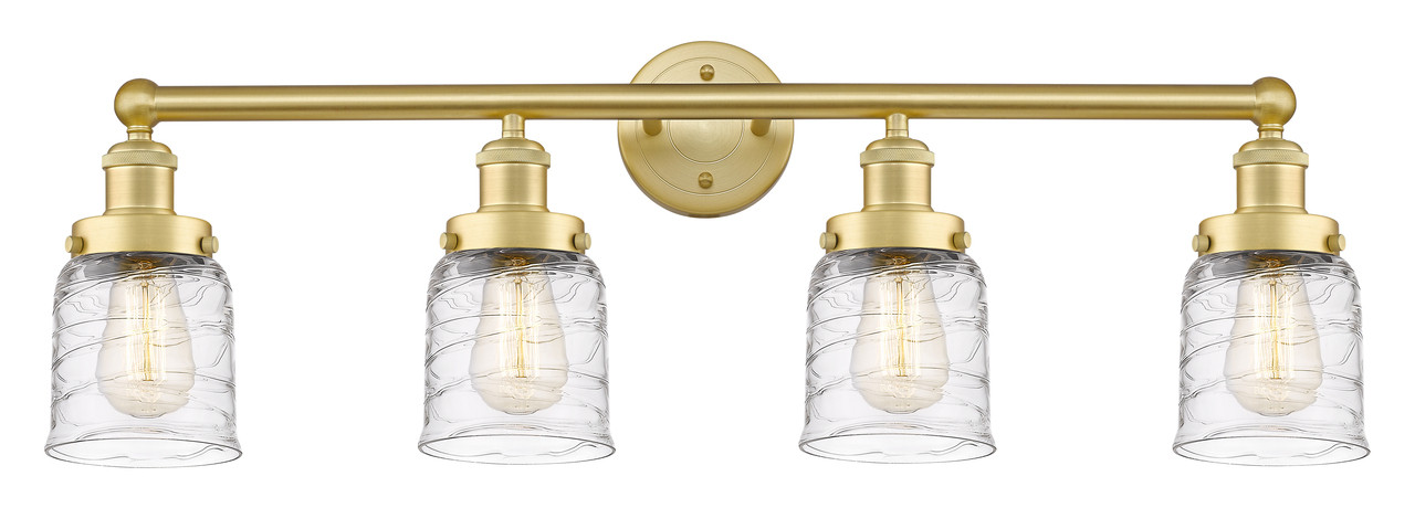INNOVATIONS 616-4W-SG-G513 Bell 4 33.5 inch Bath Vanity Light Satin Gold