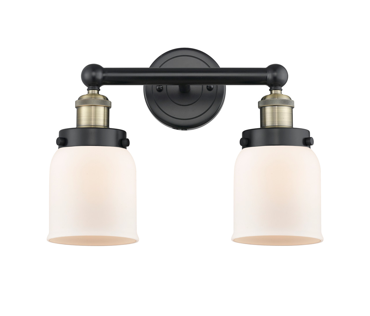 INNOVATIONS 616-2W-BAB-G51 Bell 2 15.5 inch Bath Vanity Light Black Antique Brass