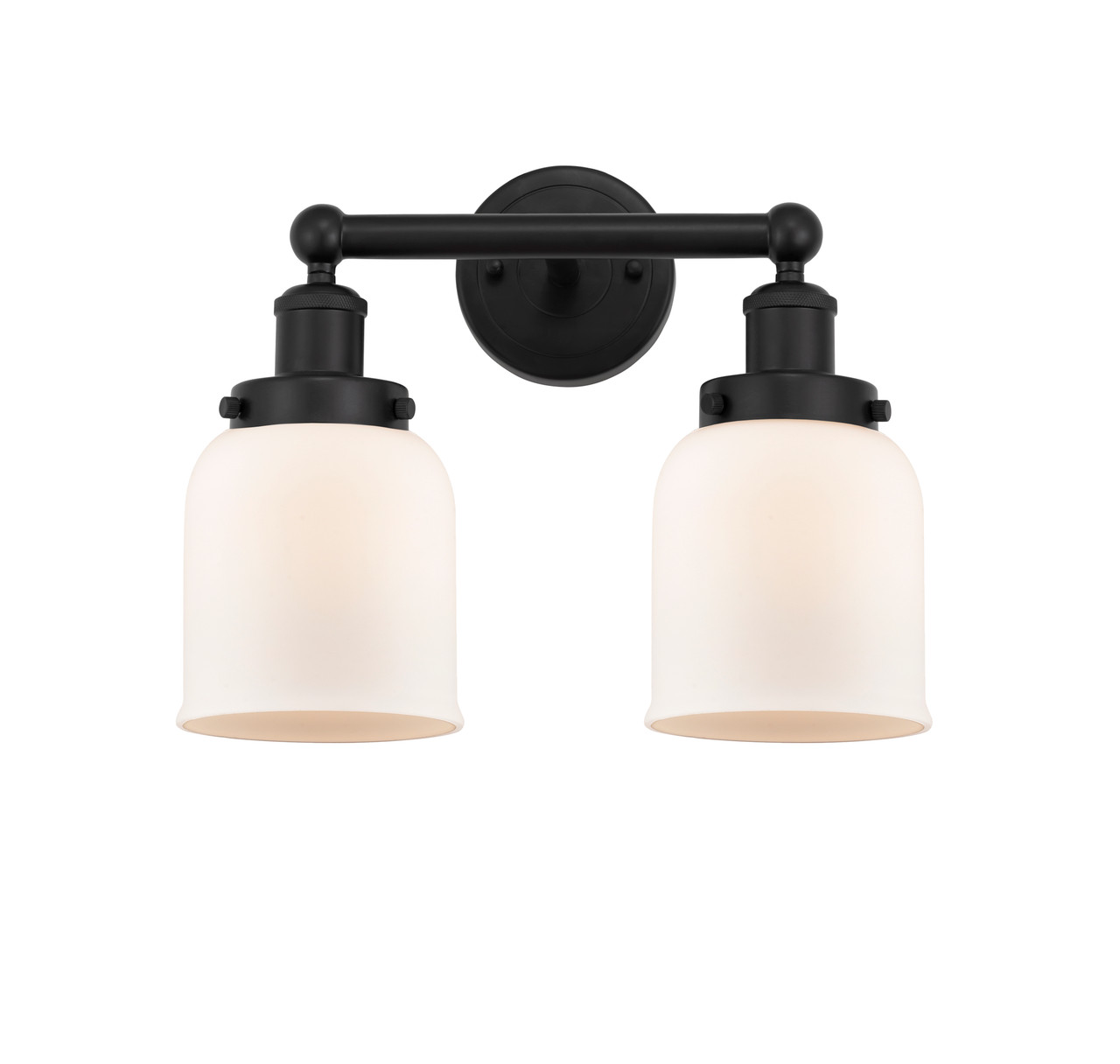INNOVATIONS 616-2W-BK-G51 Bell 2 Light 15.5 inch Bath Vanity Light Matte Black