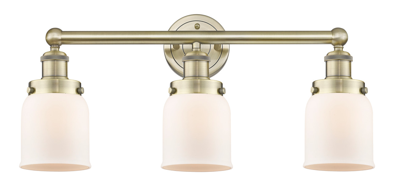 INNOVATIONS 616-3W-AB-G51 Bell 3 24.5 inch Bath Vanity Light Antique Brass