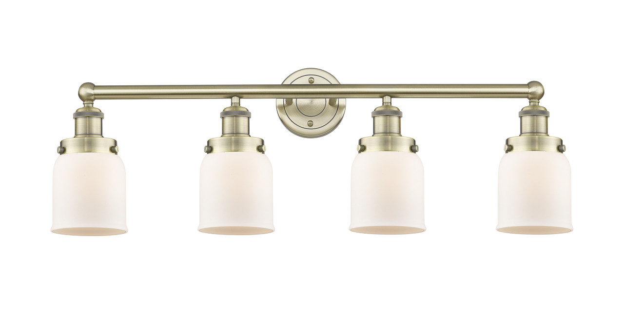 INNOVATIONS 616-4W-AB-G51 Bell 4 33.5 inch Bath Vanity Light Antique Brass