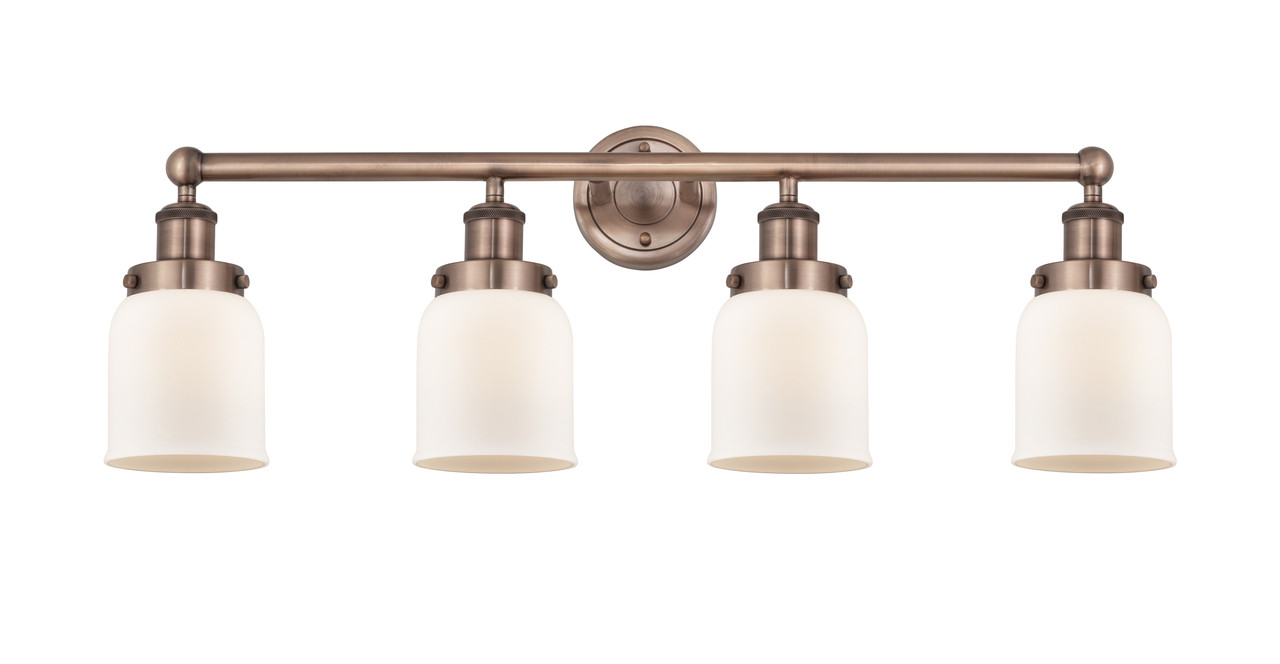INNOVATIONS 616-4W-AC-G51 Bell 4 33.5 inch Bath Vanity Light Antique Copper