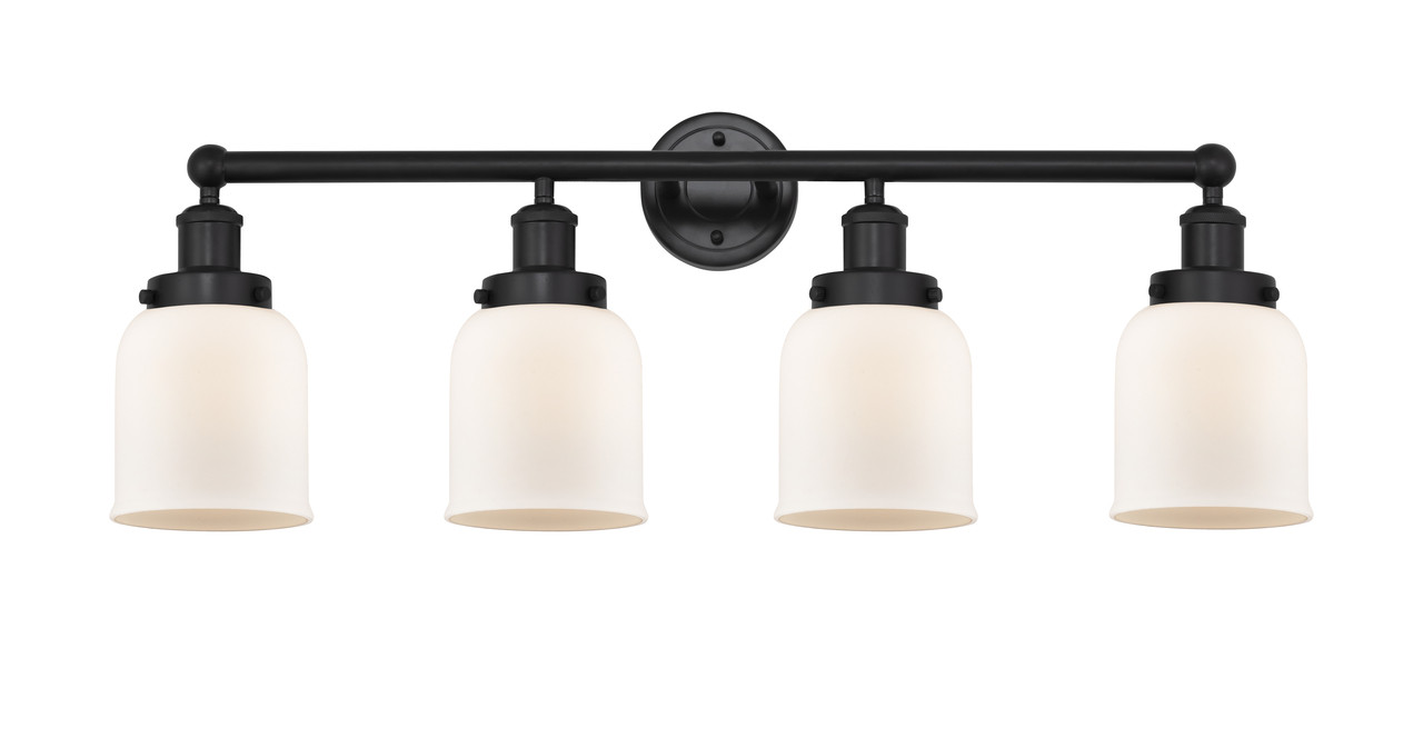 INNOVATIONS 616-4W-BK-G51 Bell 4 Light 33.5 inch Bath Vanity Light Matte Black