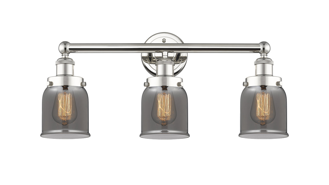 INNOVATIONS 616-3W-PN-G53 Bell 3 24.5 inch Bath Vanity Light Polished Nickel