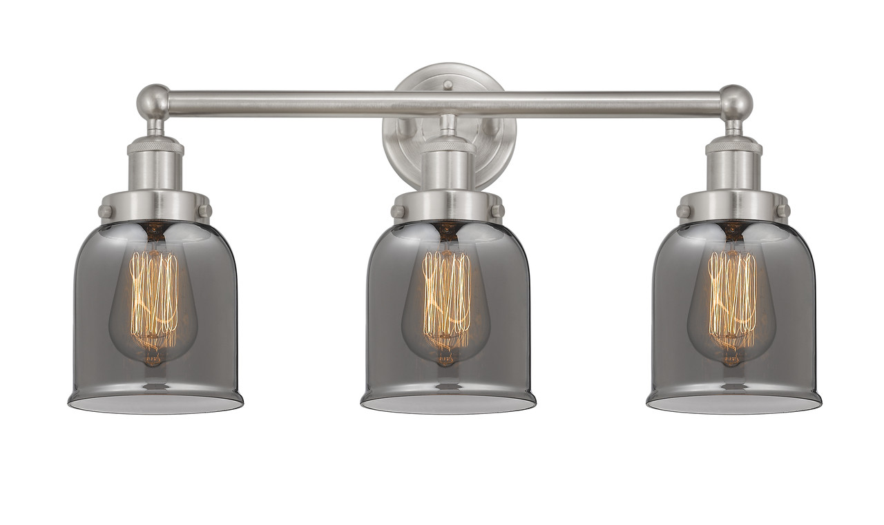 INNOVATIONS 616-3W-SN-G53 Bell 3 Light 24.5 inch Bath Vanity Light Brushed Satin Nickel