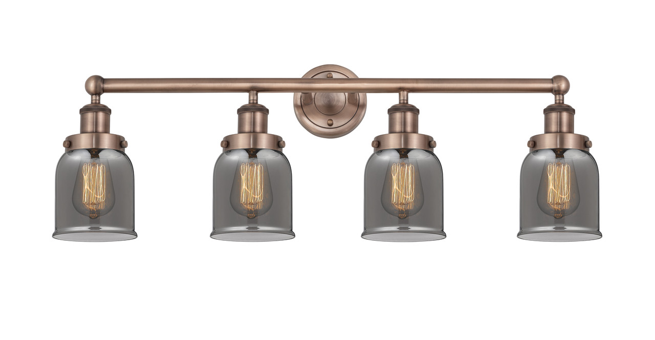 INNOVATIONS 616-4W-AC-G53 Bell 4 33.5 inch Bath Vanity Light Antique Copper