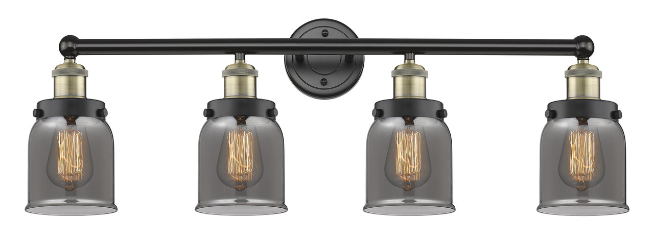 INNOVATIONS 616-4W-BAB-G53 Bell 4 33.5 inch Bath Vanity Light Black Antique Brass