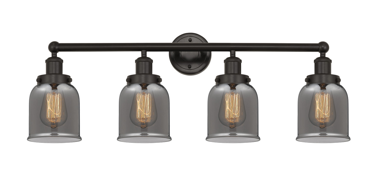 INNOVATIONS 616-4W-OB-G53 Bell 4 Light 33.5 inch Bath Vanity Light Oil Rubbed Bronze