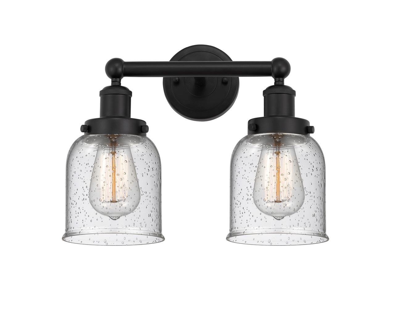 INNOVATIONS 616-2W-BK-G54 Bell 2 Light 15.5 inch Bath Vanity Light Matte Black