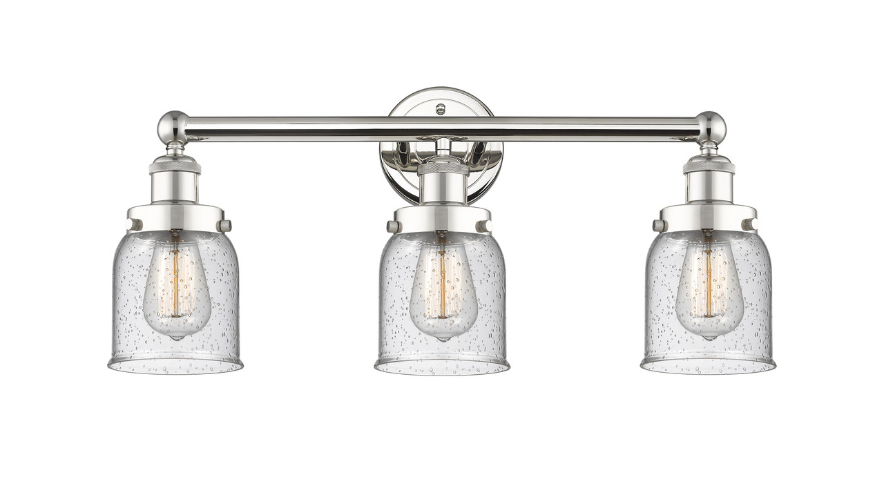 INNOVATIONS 616-3W-PN-G54 Bell 3 24.5 inch Bath Vanity Light Polished Nickel