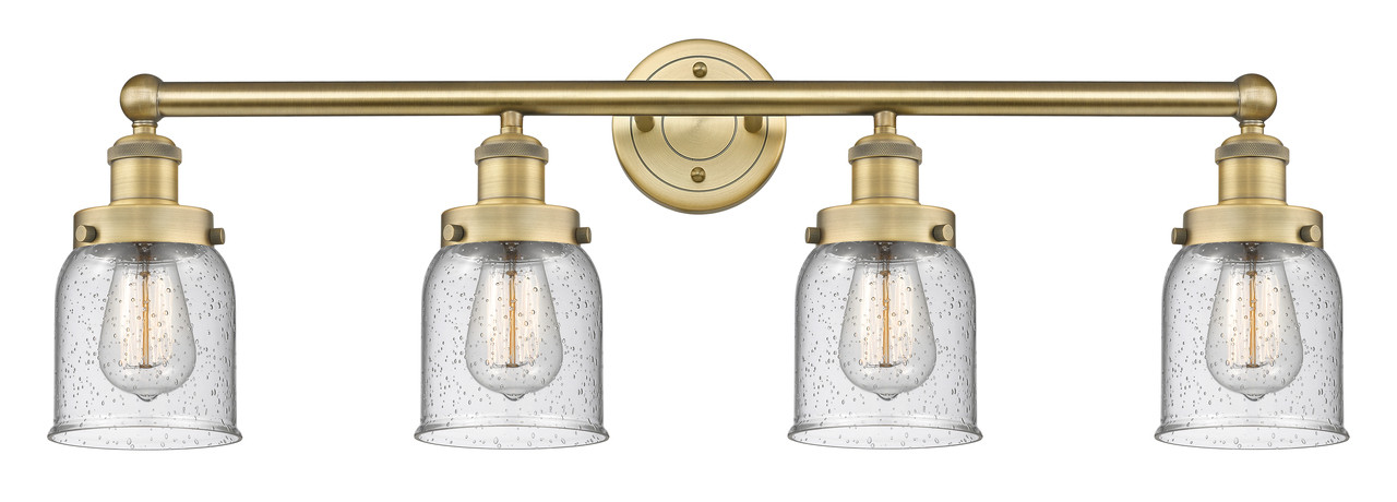 INNOVATIONS 616-4W-BB-G54 Bell 4 33.5 inch Bath Vanity Light Brushed Brass
