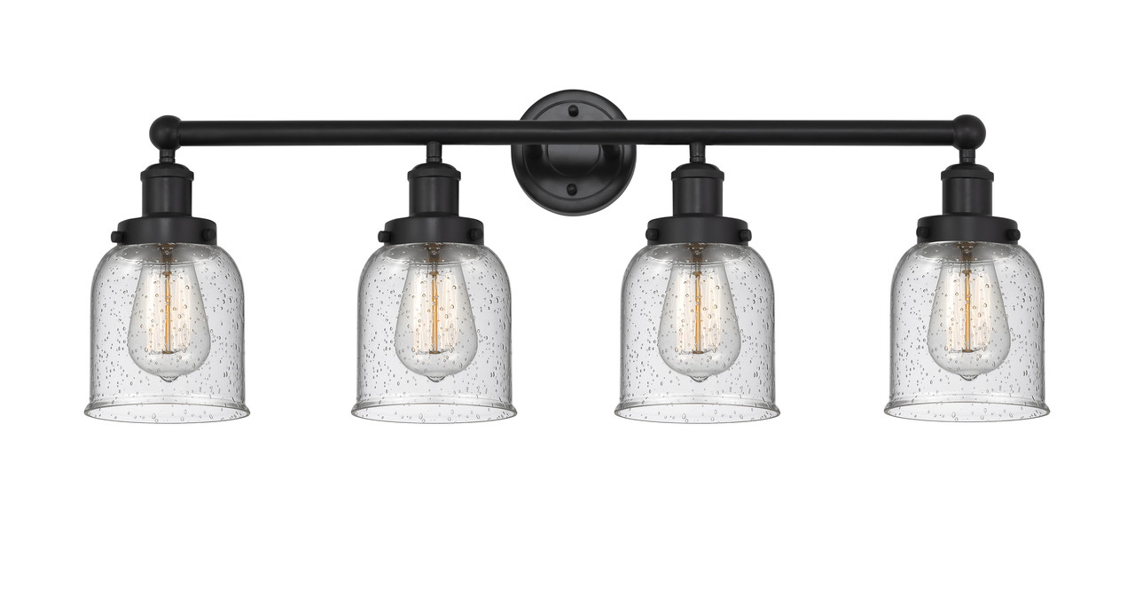 INNOVATIONS 616-4W-BK-G54 Bell 4 Light 33.5 inch Bath Vanity Light Matte Black