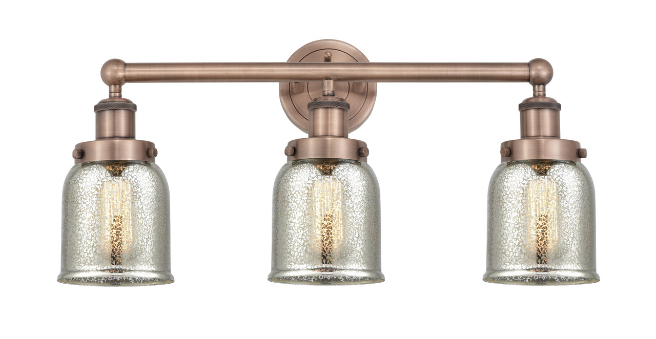 INNOVATIONS 616-3W-AC-G58 Bell 3 24.5 inch Bath Vanity Light Antique Copper