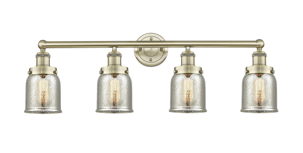 INNOVATIONS 616-4W-AB-G58 Bell 4 33.5 inch Bath Vanity Light Antique Brass