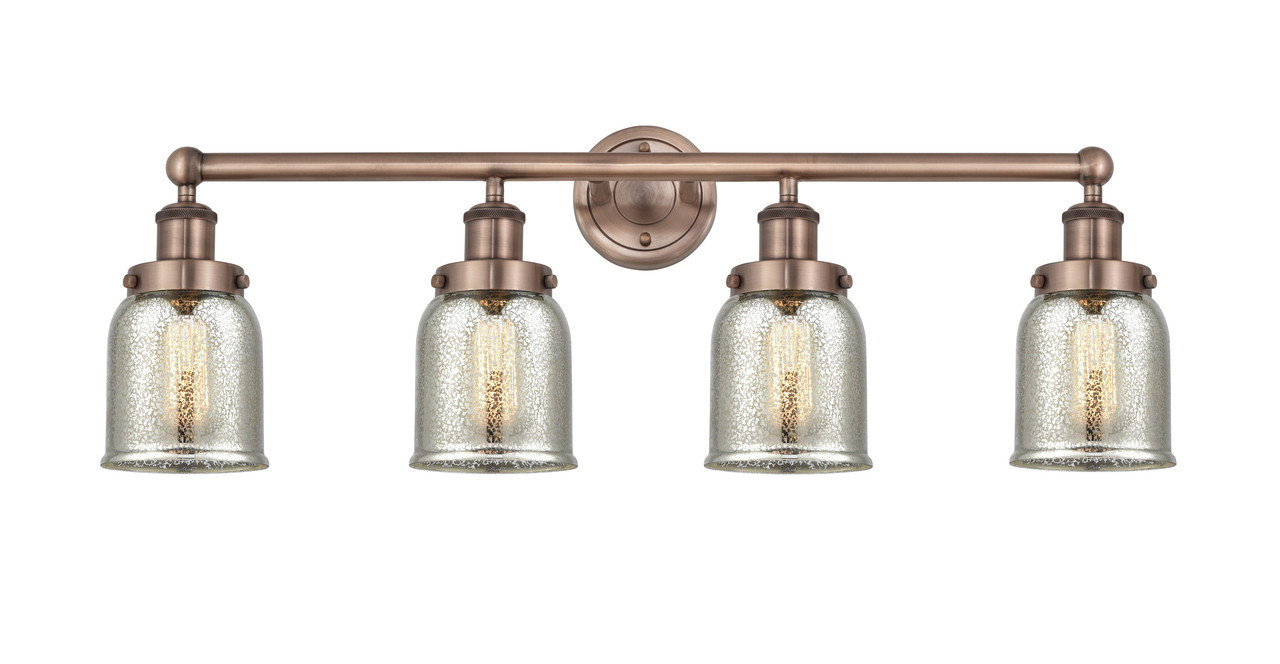 INNOVATIONS 616-4W-AC-G58 Bell 4 33.5 inch Bath Vanity Light Antique Copper