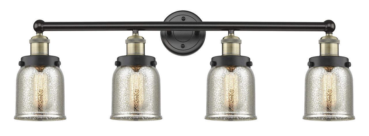 INNOVATIONS 616-4W-BAB-G58 Bell 4 33.5 inch Bath Vanity Light Black Antique Brass