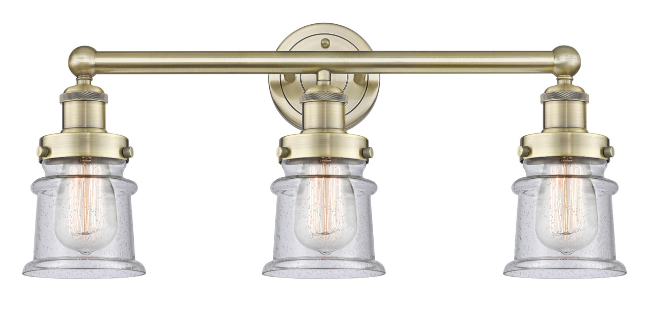 INNOVATIONS 616-3W-AB-G184S Canton 3 23.25 inch Bath Vanity Light Antique Brass