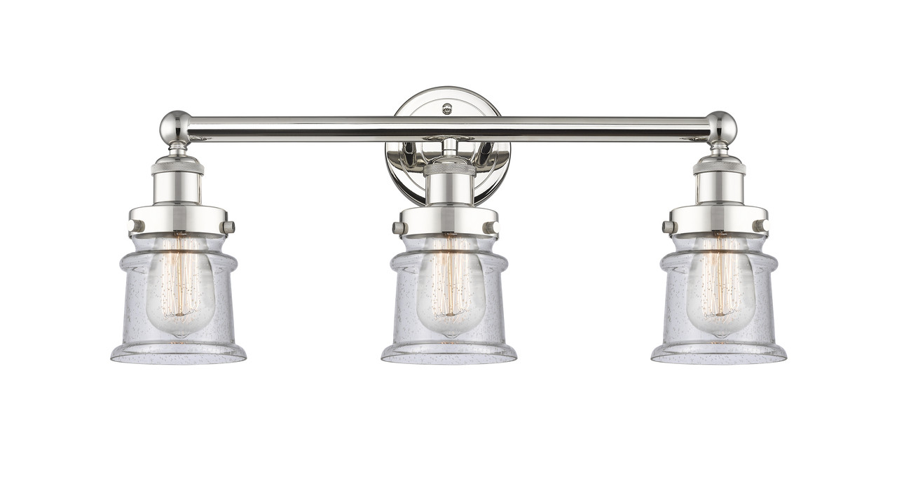 INNOVATIONS 616-3W-PN-G184S Canton 3 23.25 inch Bath Vanity Light Polished Nickel