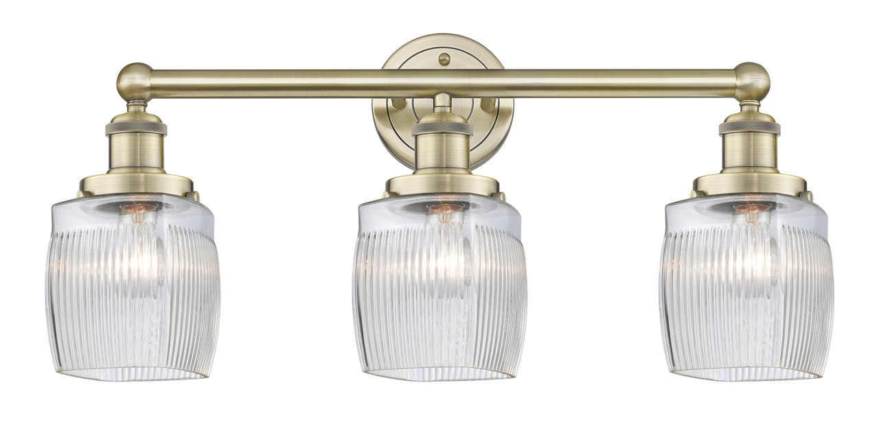 INNOVATIONS 616-3W-AB-G302 Colton 3 24 inch Bath Vanity Light Antique Brass