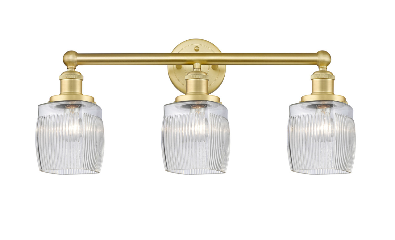 INNOVATIONS 616-3W-SG-G302 Colton 3 24 inch Bath Vanity Light Satin Gold
