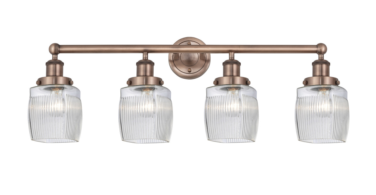 INNOVATIONS 616-4W-AC-G302 Colton 4 33 inch Bath Vanity Light Antique Copper