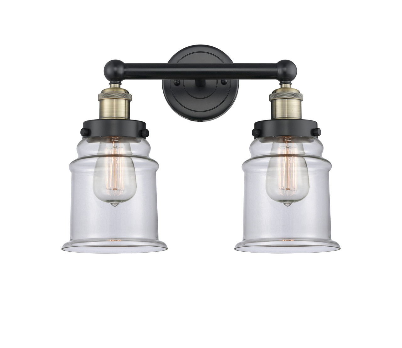 INNOVATIONS 616-2W-BAB-G182 Canton 2 15 inch Bath Vanity Light Black Antique Brass