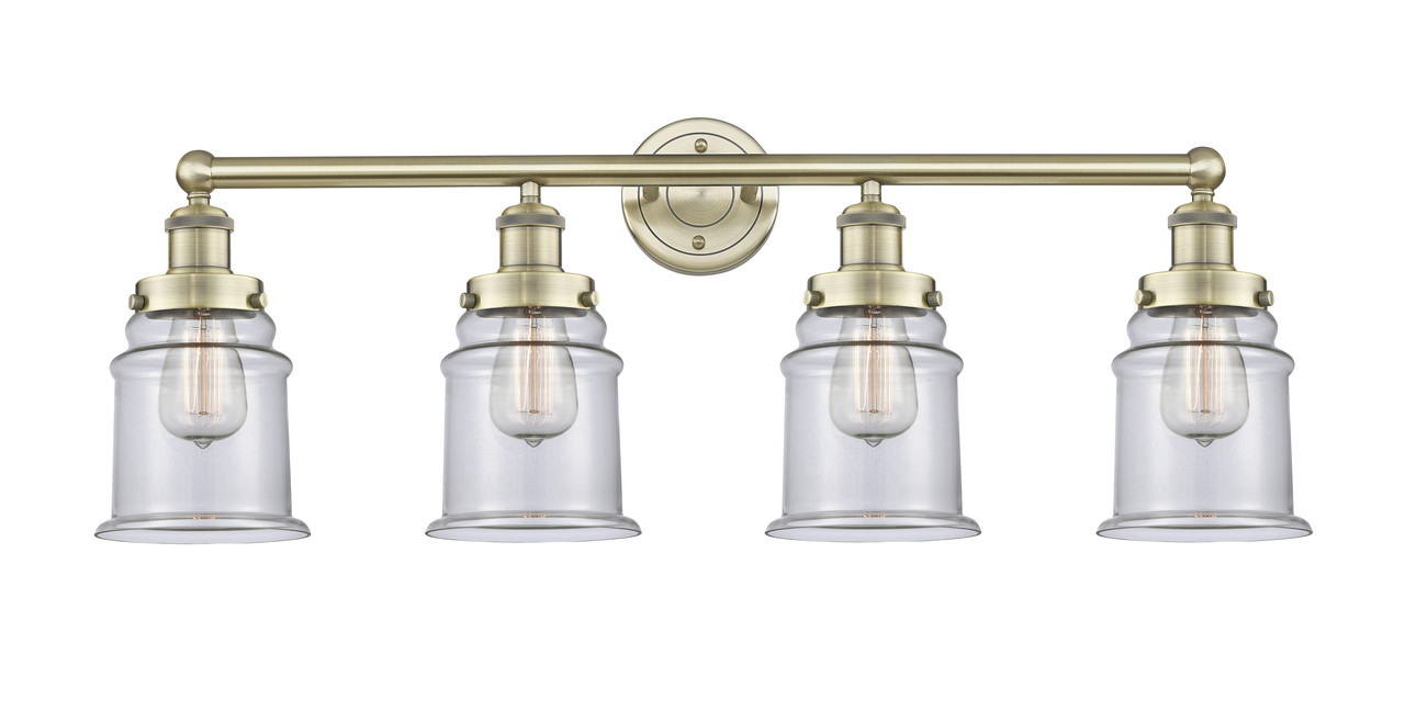 INNOVATIONS 616-4W-AB-G182 Canton 4 33 inch Bath Vanity Light Antique Brass