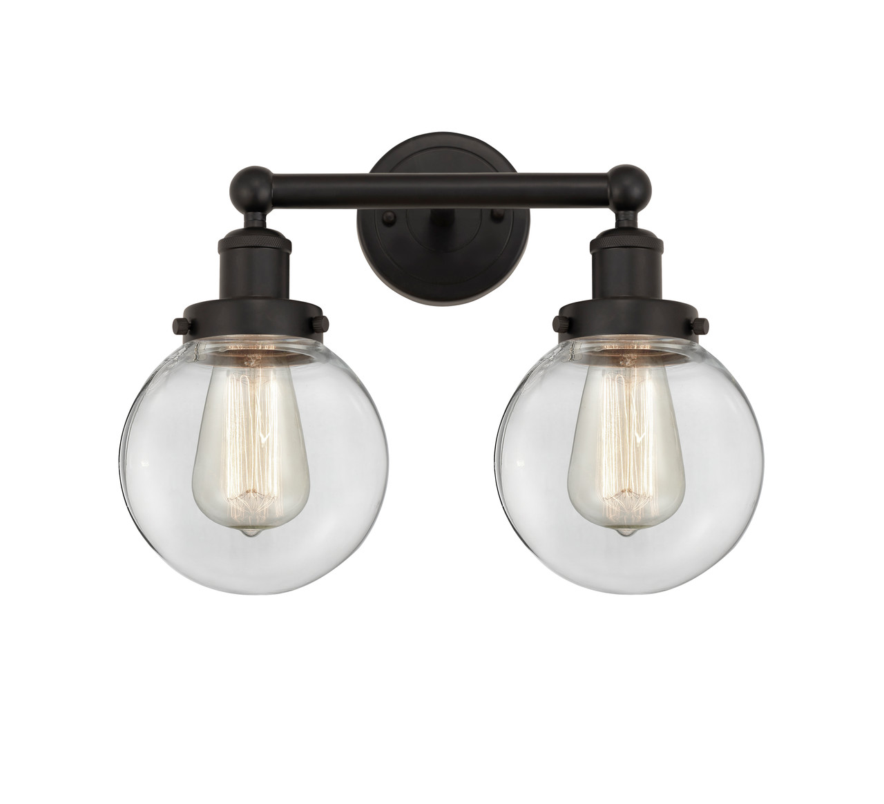 INNOVATIONS 616-2W-OB-G202-6 Beacon 2 Light 15.5 inch Bath Vanity Light Oil Rubbed Bronze