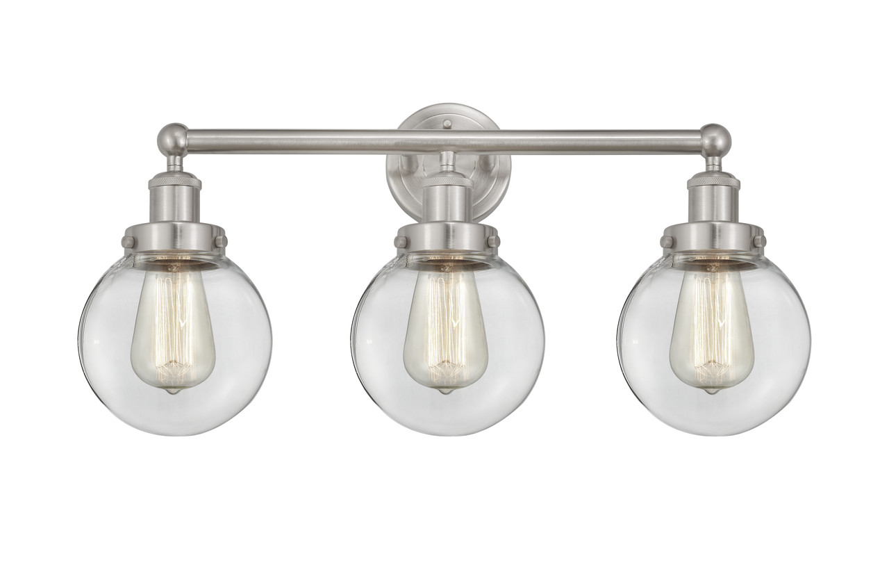 INNOVATIONS 616-3W-SN-G202-6 Beacon 3 Light 24.5 inch Bath Vanity Light Brushed Satin Nickel